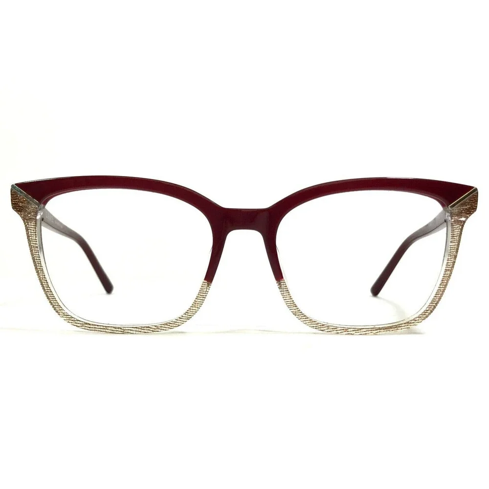 L.A.M.B Eyeglasses Frames LA084 BUR Red Clear Beige Striped 53-17-140